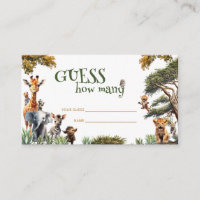 Jungle Baby Animaux Baby shower Guess Game