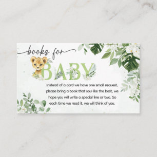 Carte D'accompagnement Jungle Baby shower Livres pour bébé