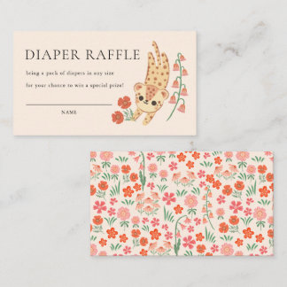 Carte D'accompagnement Jungle Cheetah Safari Wild Animal Diaper Raffle