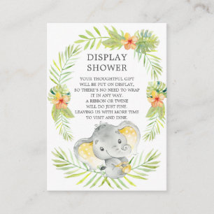Carte D'accompagnement Jungle Elephant Baby shower Cadeau Douche