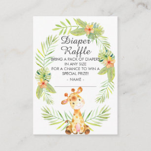 Carte D'accompagnement Jungle Giraffe Baby shower Déchets Raffle