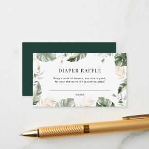 Carte D'accompagnement Jungle Palm Girl Baby shower Déchets Raffle