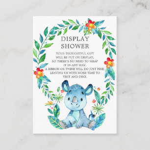 Carte D'accompagnement Jungle Rhino Baby shower Cadeau Douche