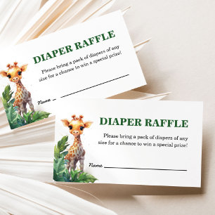 Carte D'accompagnement Jungle Safari Baby shower Tropical Déchets Raffle