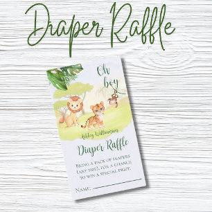 Carte D'accompagnement Jungle Safari Boy Baby shower Déchets Raffle