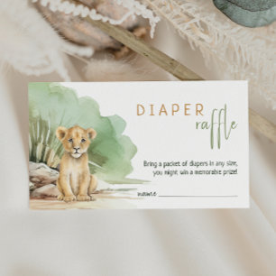 Carte D'accompagnement Jungle Safari Lion Baby shower Déchets Raffle