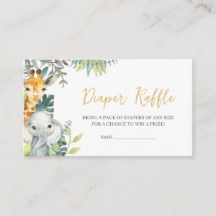 Carte D'accompagnement Jungle Safari Wild Un Baby shower Déchets Raffle