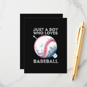 Carte D'accompagnement Juste un garçon qui aime le baseball