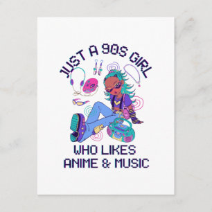 Carte D'accompagnement Juste une fille des années 90 qui aime la musique