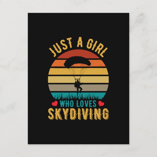 Carte D'accompagnement juste une fille qui aime le parachutisme (Devant)