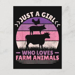 Carte D'accompagnement Juste Une Fille Qui Aime Les Animaux Agricoles Aim