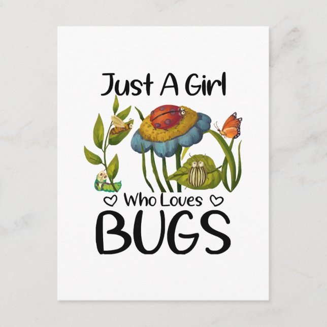 Carte D'accompagnement Juste une fille qui aime les insectes (Devant)