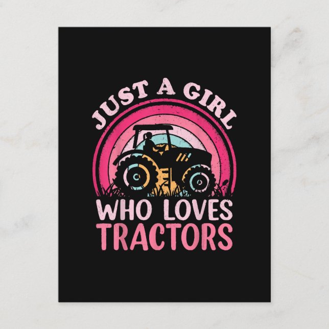 Carte D'accompagnement Juste Une Fille Qui Aime Les Tracteurs (Devant)