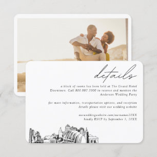 Carte D'accompagnement Kansas City Mariage Hotel Détails du bloc de chamb