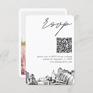 Carte D'accompagnement Kansas City Mariage moderne RSVP QR Code