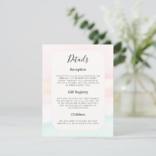 Carte D'accompagnement Katie - Watercolor Pastel Détails sur le Mariage