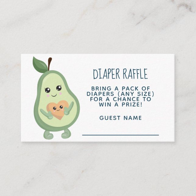 Carte D'accompagnement Kawaii Avocado Diaper Raffle (Devant)