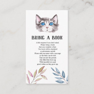 Carte D'accompagnement Kitten Kitty Chat Baby shower Apportez un livre En