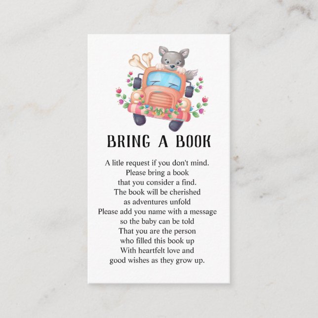 Carte D'accompagnement Kitten Kitty Chat Baby shower Apportez un livre En (Devant)