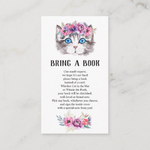 Carte D'accompagnement Kitten Kitty Chat rose floral Livres pour bébé