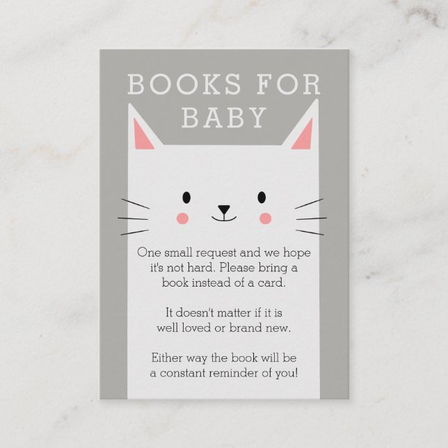 Carte D'accompagnement Kitty Chat Baby shower Livres pour Baby Request Ca (Devant)
