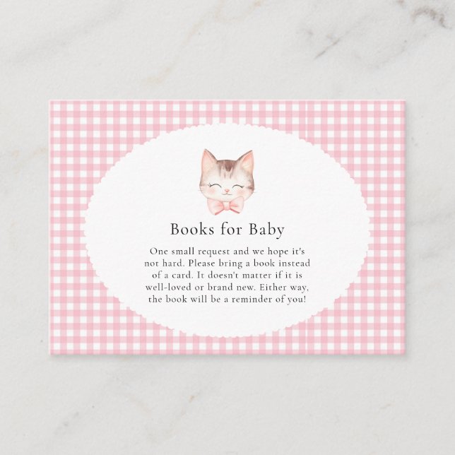 Carte D'accompagnement Kitty Chat rose Purr-fect Baby shower bébé fille (Devant)