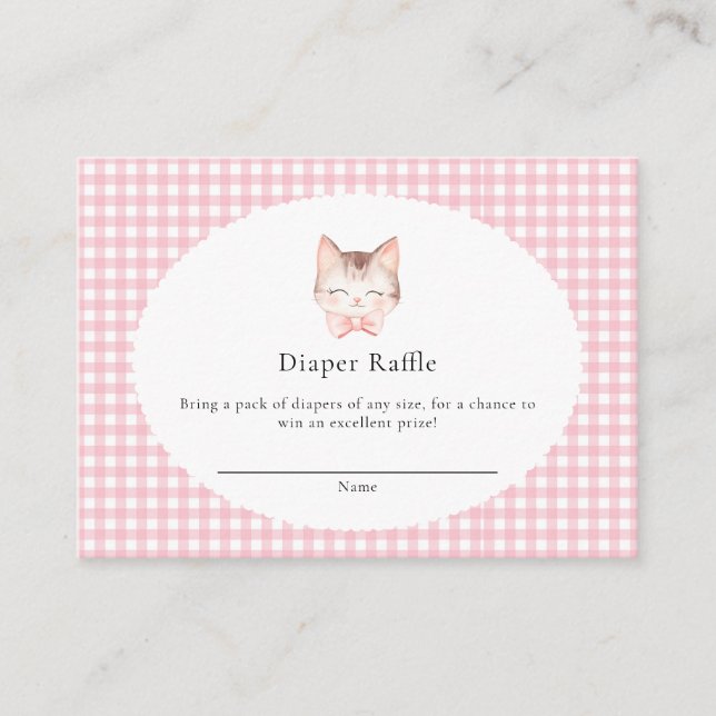 Carte D'accompagnement Kitty Chat rose Purr-fect Baby shower bébé fille (Devant)