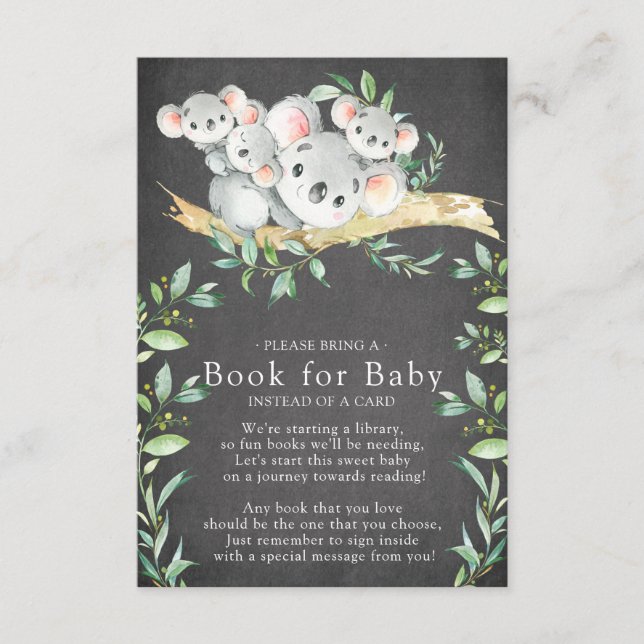 Carte D'accompagnement Koala Bear Triplets Baby shower Book for Baby Card (Devant)