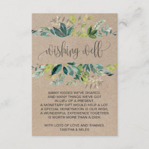 Carte D'accompagnement Kraft Foliage Mariage Wishing well