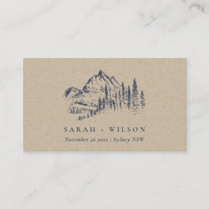 Carte D'accompagnement Kraft Pine Woods Mountain Sketch Mariage Website