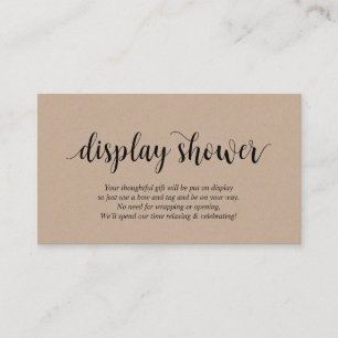 Carte D'accompagnement Kraft Rustique moderne, Script noir, douche d'affi