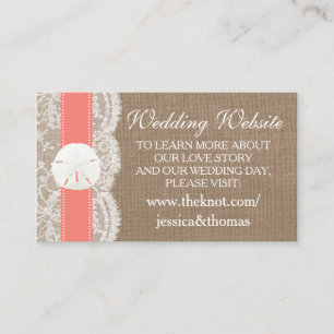 Carte D'accompagnement La collection de mariage Coral Sand Dollar Beach