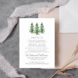 Carte D'accompagnement La Collection de Mariage de Forêt de Pins à l'Aqua