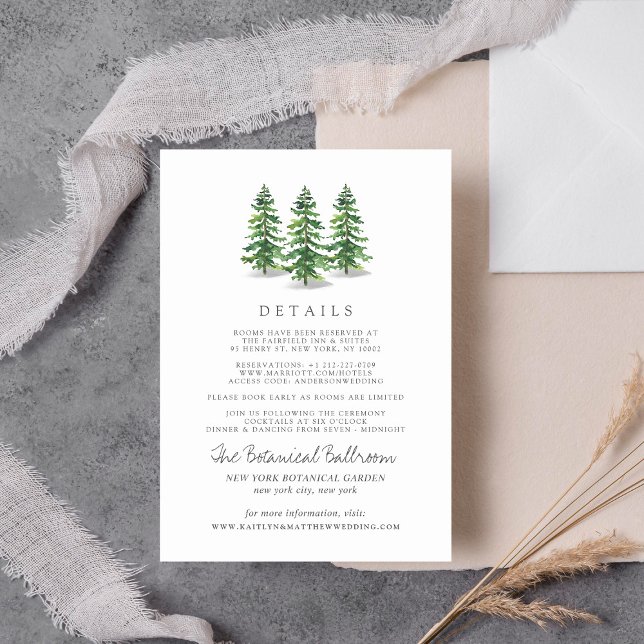 Carte D'accompagnement La Collection de Mariage de Forêt de Pins à l'Aqua (Créateur téléchargé)