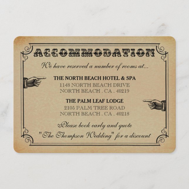 Carte D'accompagnement La collection de Mariages de Steampunk victorienne (Devant)