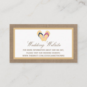 Carte D'accompagnement La collection de Mariages Flip Flop Sand Beach Bur
