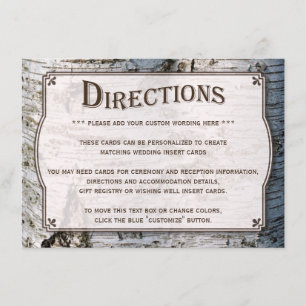 Carte D'accompagnement La collection de Mariages Rustic Silver Birch Tree