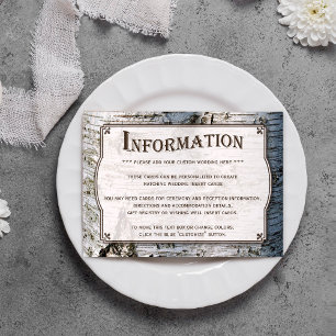 Carte D'accompagnement La collection de Mariages Rustic Silver Birch Tree