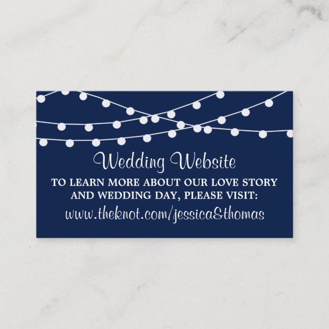 Carte D'accompagnement La Collection Mariage Bleu Marine Lights (Devant)