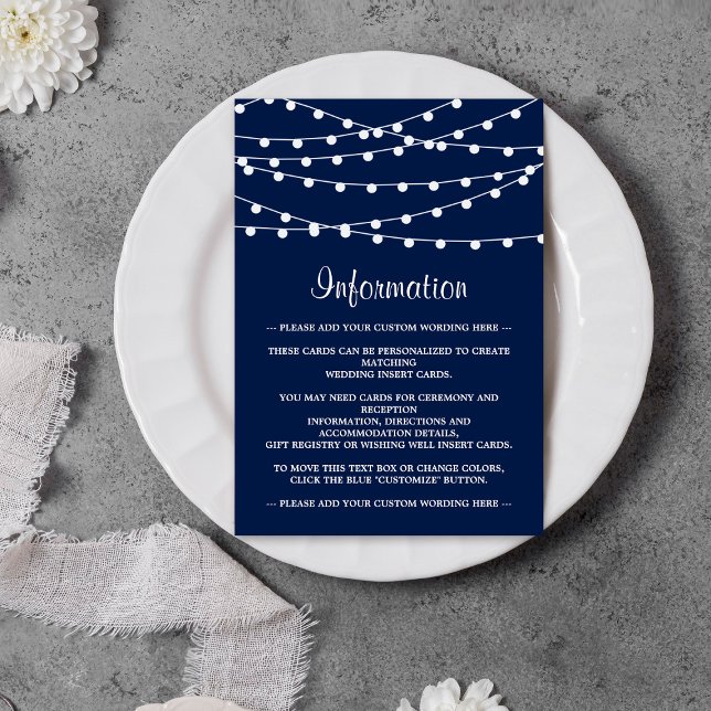 Carte D'accompagnement La Collection Mariage Bleu Marine Lights (Créateur téléchargé)