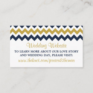Carte D'accompagnement La collection Mariage moderne Chevron - Marine & G