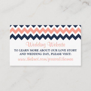 Carte D'accompagnement La collection Mariage moderne Chevron - Rose & Nav
