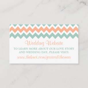 Carte D'accompagnement La collection moderne de Mariages Chevron Peach & 