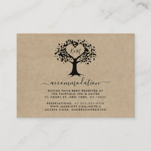 Carte D'accompagnement La collection Rustic Heart Tree Mariage