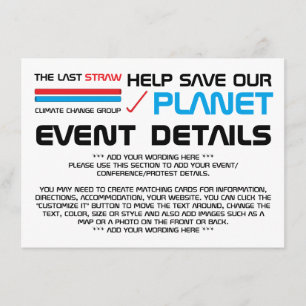 Carte D'accompagnement La Dernière paille, détails sur le changement clim