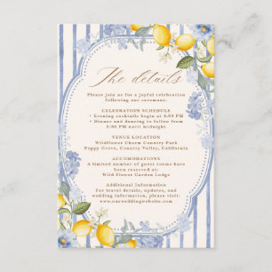 Carte D'accompagnement La Dolce Vita Lemon Citrus détails de mariage