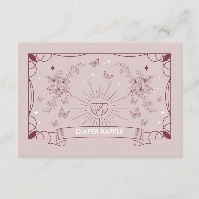 Carte D'accompagnement La fille Tarot Baby shower Déchets Raffle (Devant)