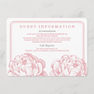 Carte D'accompagnement La jolie collection de mariage floral Pivoine