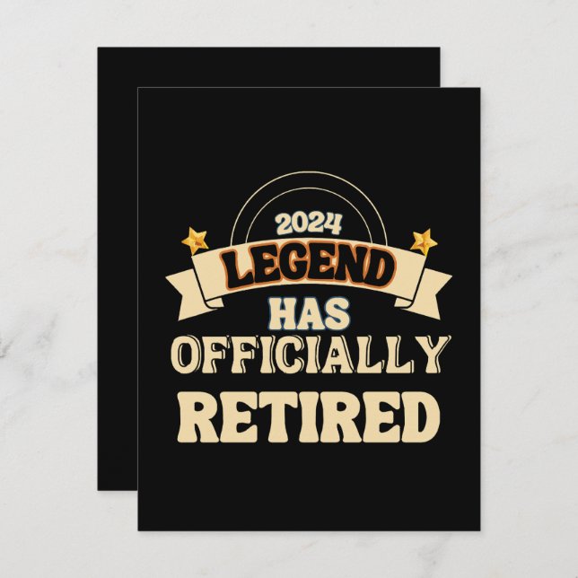 Carte D'accompagnement La légende a officiellement pris sa retraite (Devant / Derrière)