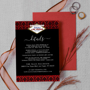 Carte D'accompagnement La Parties scintillant Damask Las Vegas Mariage Co